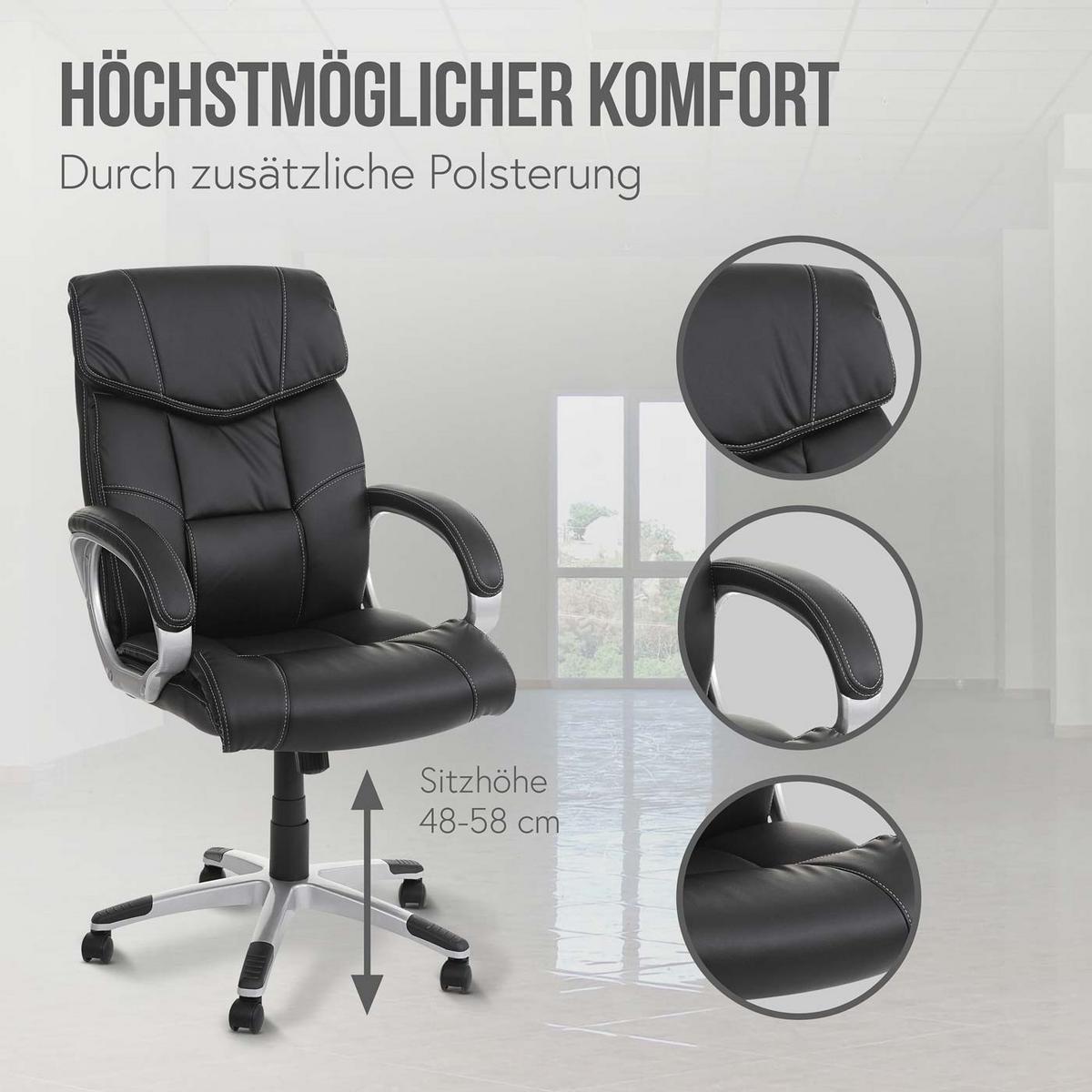 BÜROSTUHL Schwarz - Schwarz, Textil (73/120/78cm) - MCW