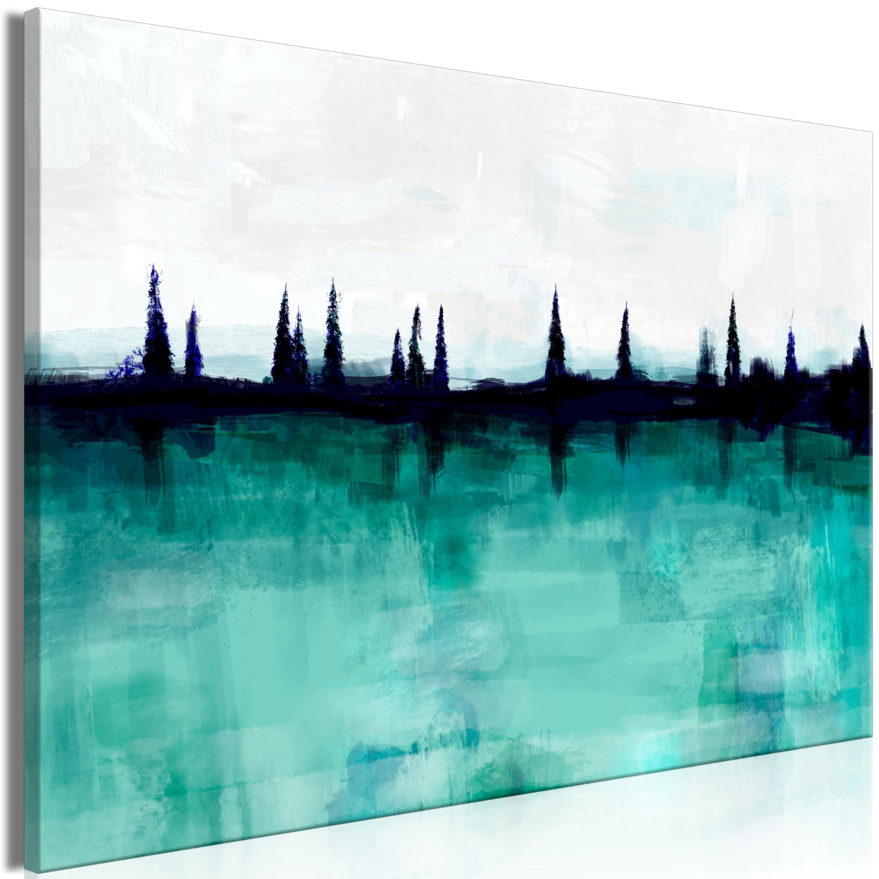 KUNSTDRUCK Türkis 90/60 cm - Türkis/Grau, Textil (90/60cm) - KUNSTLOFT