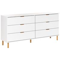 KOMMODE mit 6 Schubladen Weiß Walpole - Weiß, Holzwerkstoff (158/76/40cm) - Beliani