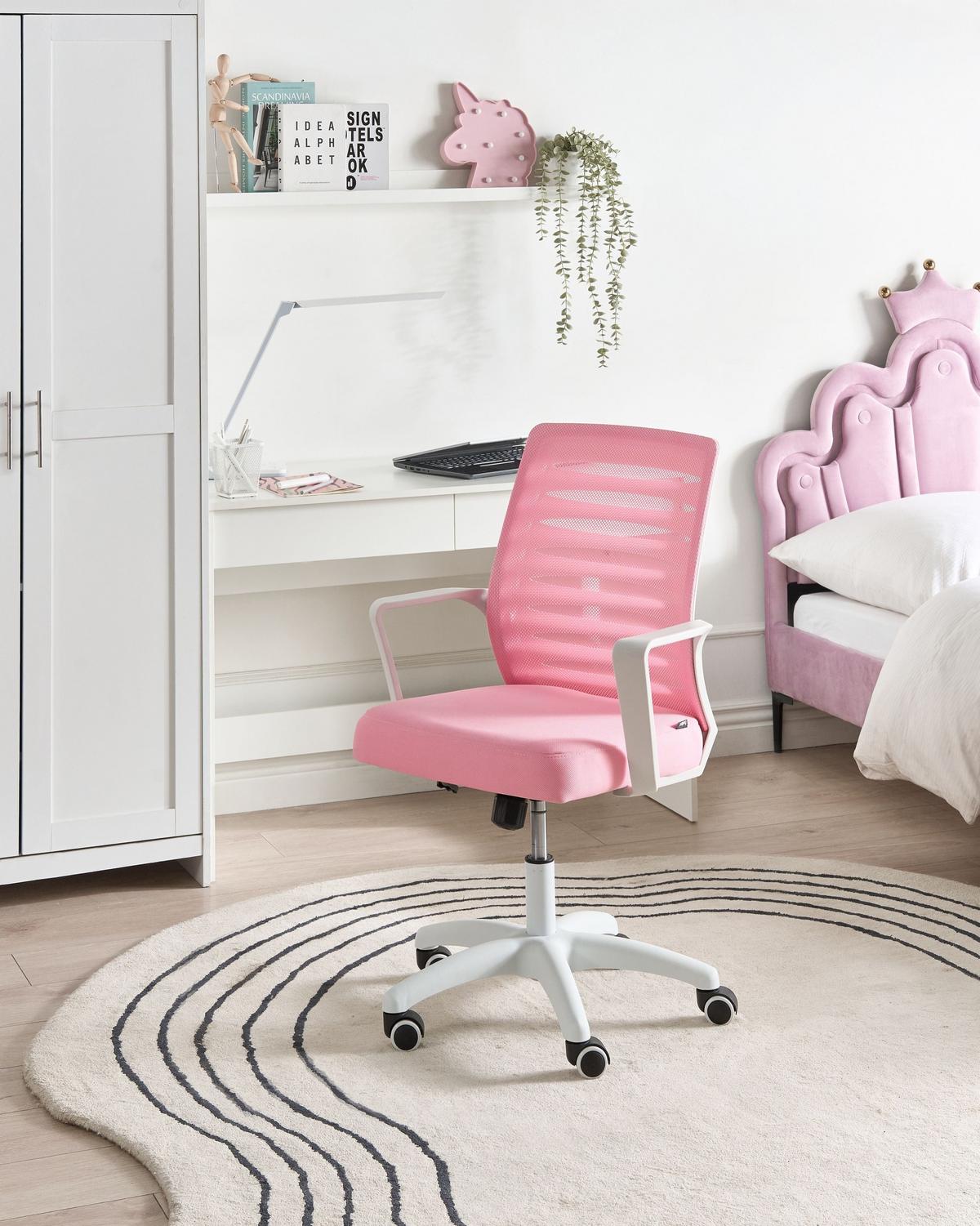 BÜROSTUHL Rosa Radiant - Pink, Textil (58/88/58cm) - Beliani