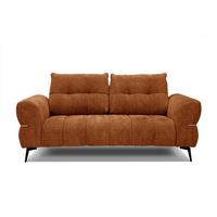 SOFA SALVINI 2,5-Sitzer, dunkelorange - Dunkelorange/Schwarz, Holzwerkstoff/Textil (176/88/99cm) - Wozimo