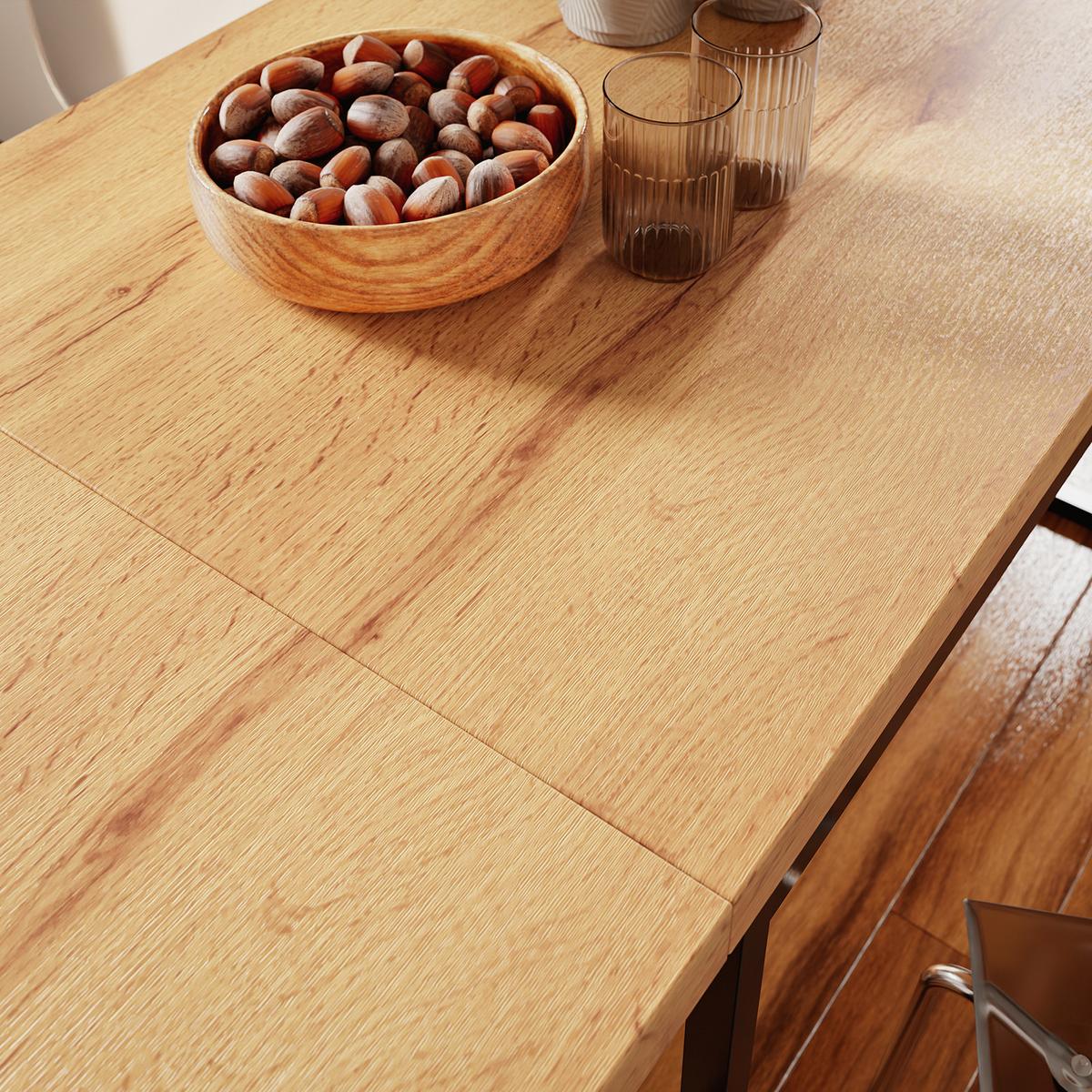AUSZIEHBARER Tisch mit Klappflügeln FWT113-N - Ahornfarben, Fell (200/96/76cm) - SoBuy