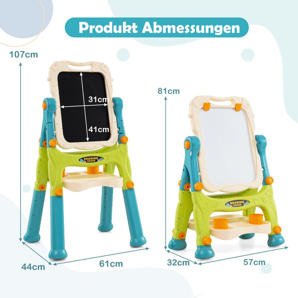 KINDERTAFEL Mehrfarbig - Blau/Multicolor, Kunststoff (61/109/48cm) - COSTWAY