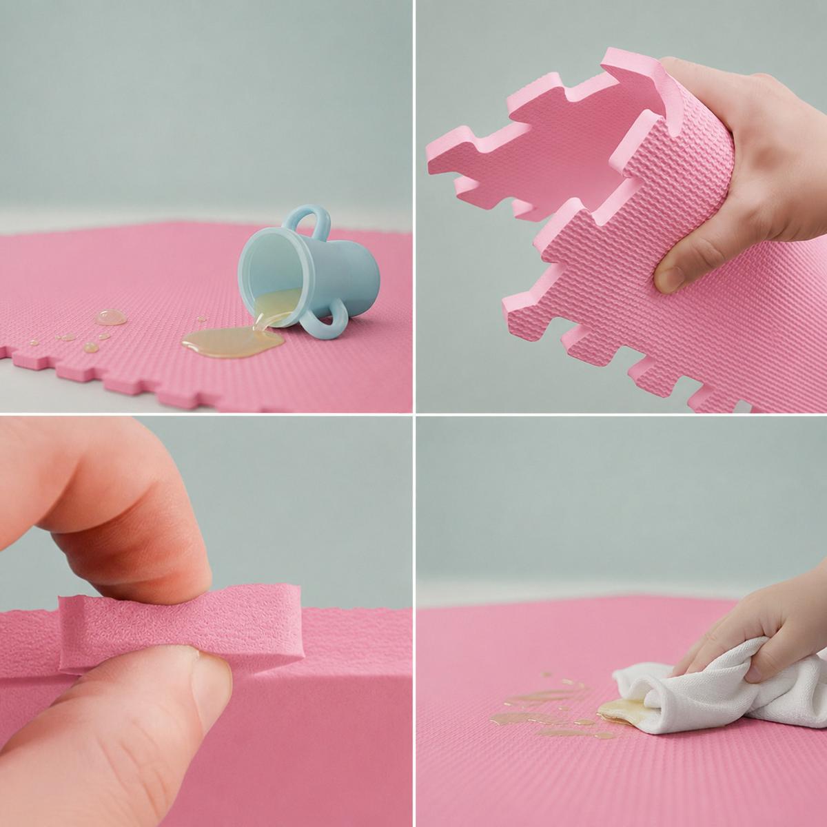 SPIELMATTE ab Null - 90 cm Baby Puzzlematte Pink - Pink, Kunststoff (30/30cm) - Littletom