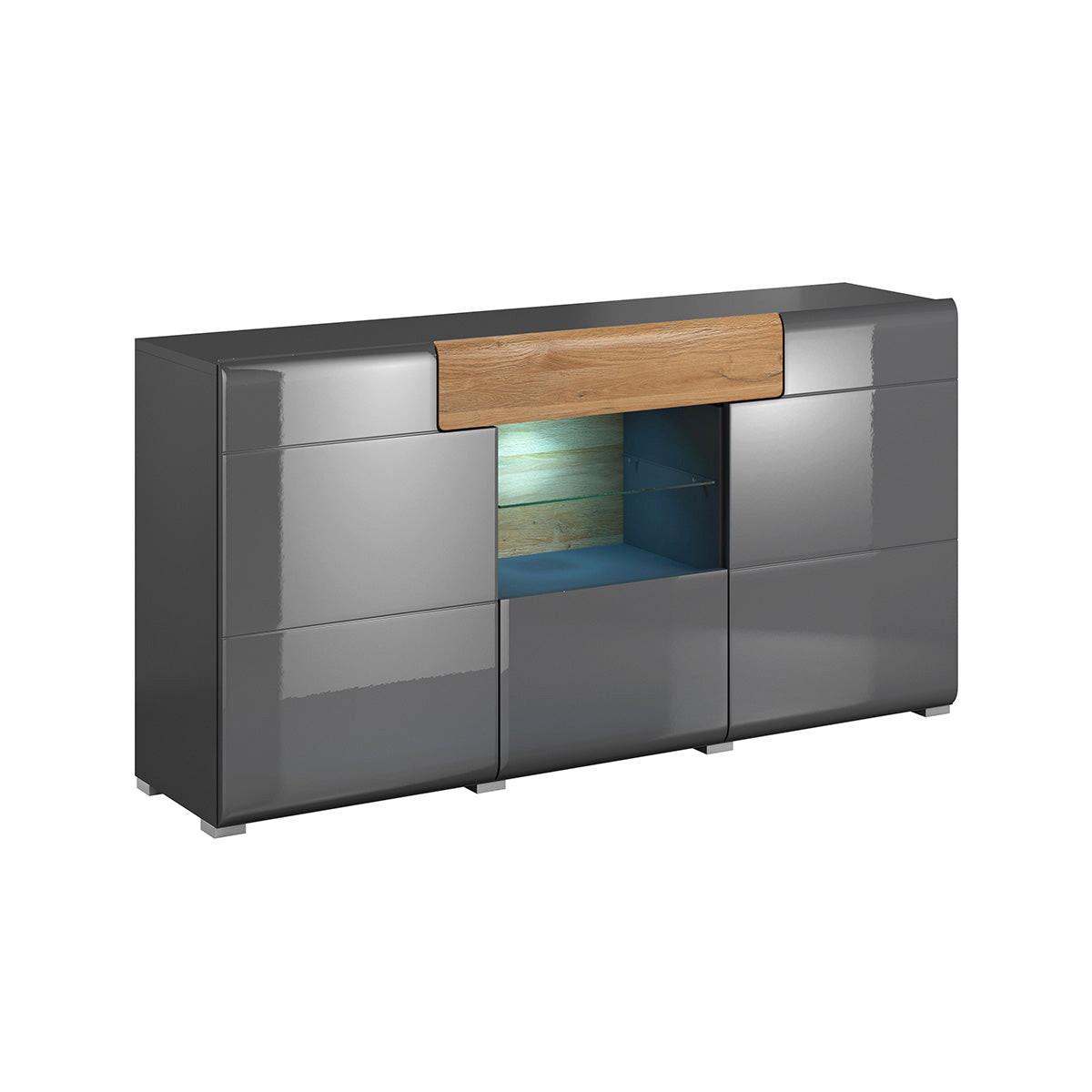 SIDEBOARD Jules Grau und Holz - Grau, Holzwerkstoff (159/82/39cm) - Petits-meubles