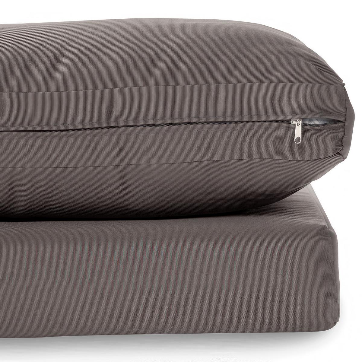 GARTENSET Madison mit Ecksofa und Kaffeetisch, Modulares Set, Metallbeine, Dunkelgrau - Dunkelgrau, Metall - Beautysofa