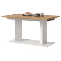 ESSTISCH Eiche Artisan, weiß 140 - 180 - 220 x 90 cm, Küchentisch 2-fach ausziehbar - Eiche Artisan/Weiß, Holzwerkstoff (90/140/76cm) - Inn.Furn