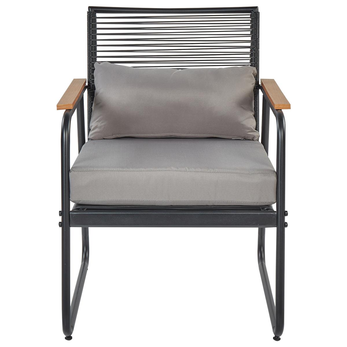 LOUNGE SET 4-Sitzer Metal schwarz Pomonte - Schwarz/Grau, Metall - Beliani