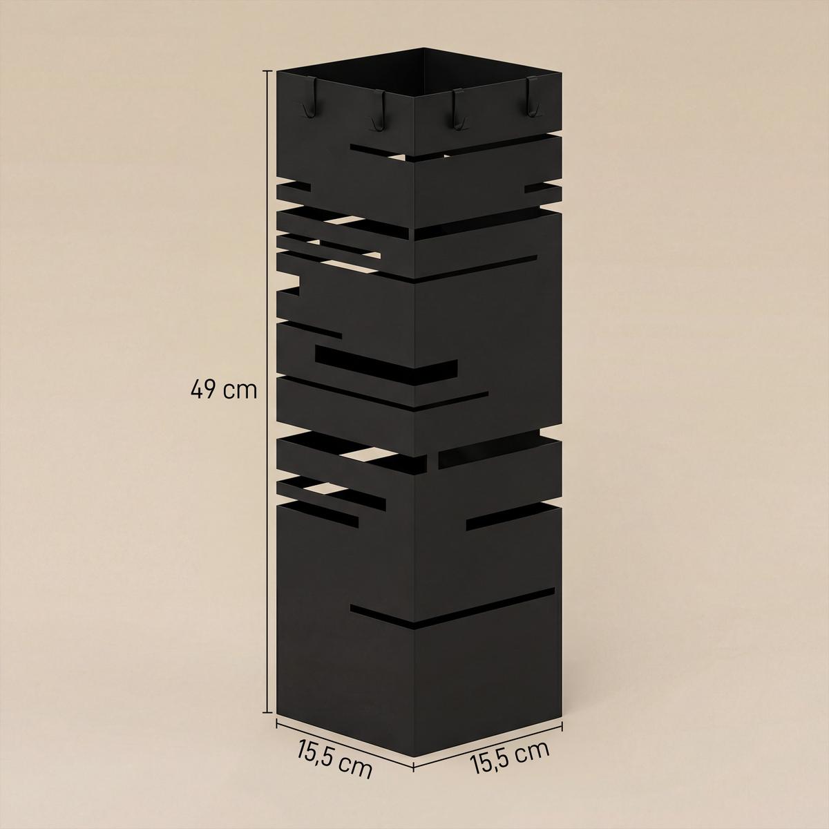 REGENSCHIRMSTÄNDER Metall Kunststoff Schwarz - Schwarz, Metall (15.5/49/15.5cm) - HOMCOM