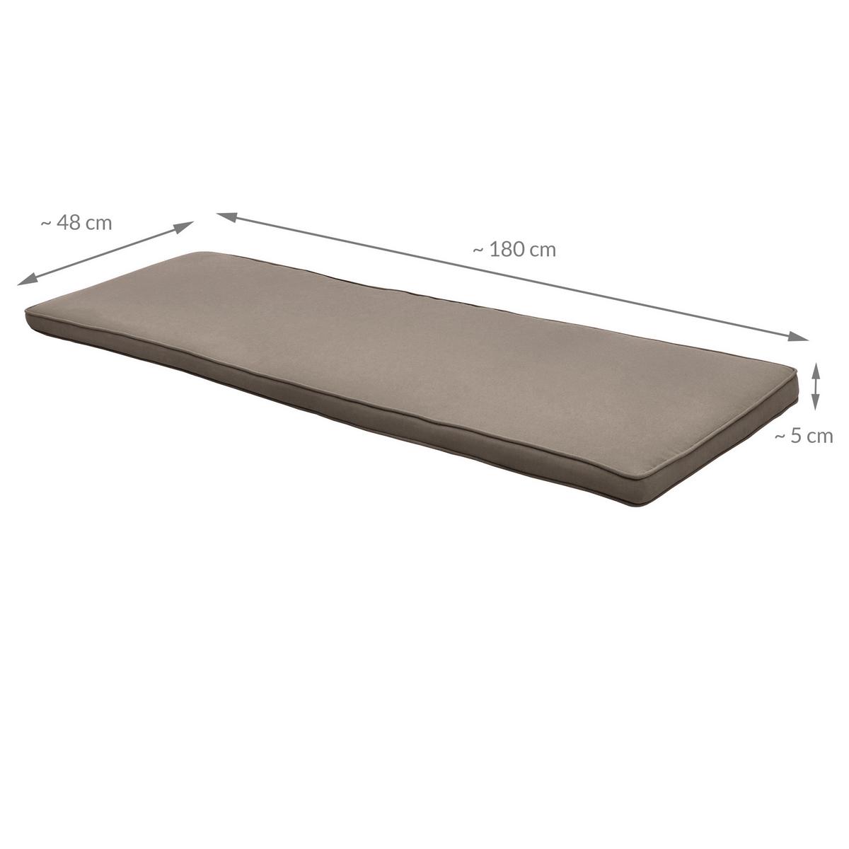 BANKAUFLAGE Loft BK 180x48x5cm Taupe - Taupe, Textil (48/180cm) - Beautissu 