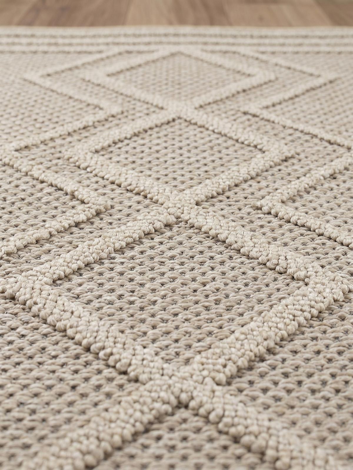 TEPPICH Outdoor IMST in Beige, im Boho-Stil, aus Polypropylen, 80 x 250 cm - Beige, Textil (80/250cm) - KADIMA DESIGN