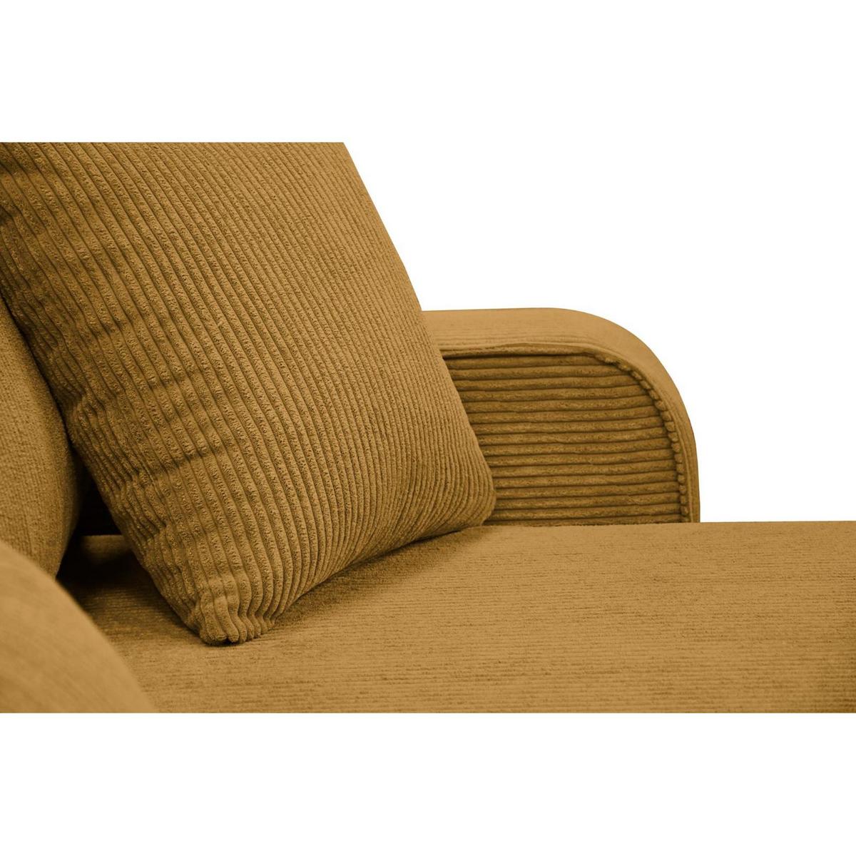 ECKSCHLAFSOFA Primo L gelb - Gelb/Schwarz, Textil (290/185cm) - Beautysofa