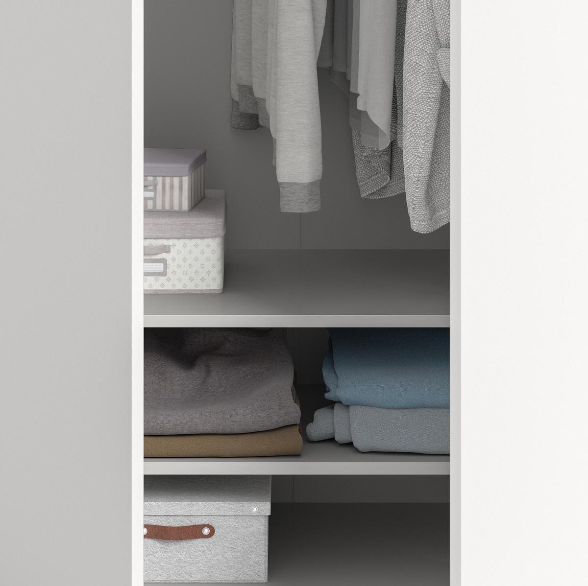 KLEIDERSCHRANK weiß 3-türig 120 cm, Drehtürenschrank mit Kleiderstange - Schwarz/Weiß, Holzwerkstoff/Kunststoff (120/176/51cm) - Inn.Furn
