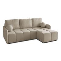 AUSZIEHBARES Ecksofa GAMMA mit Schlaffunktion Quelle 03 - Beige, Textil (217/145cm) - Lookway