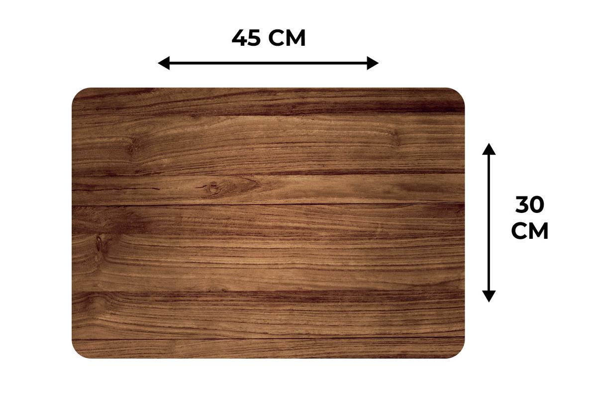 PLATZSETS 6er-Set Holzoptik - Braun Tisch Untersetzer-Set 45x30 cm - Teakfarben, Kunststoff (0.3/45/30cm) - MuchoWow