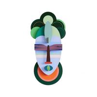 WANDDEKO Abstrakte Maske 4.7/37.1 cm - Multicolor, Wellpappe (4.7/37.1/18cm) - Studio Roof