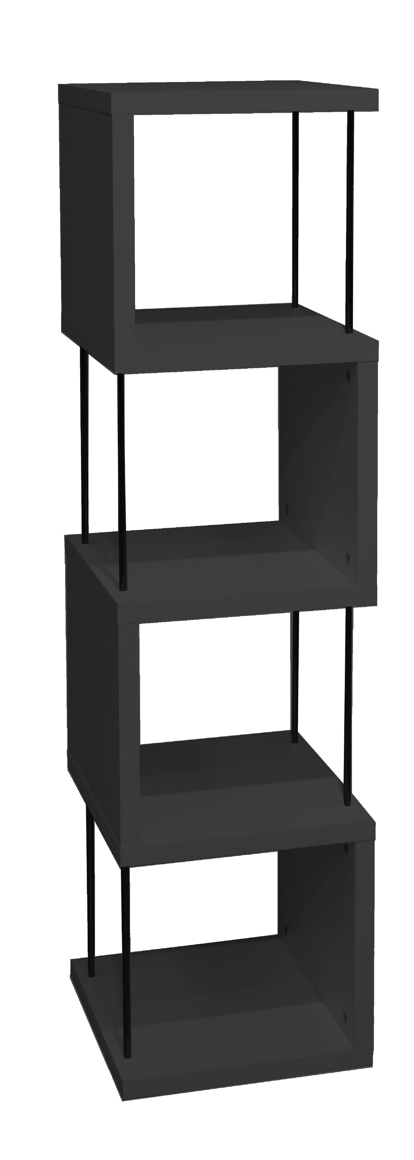 REGAL Elga 33x33x126 aus Holzwerkstoff in der Farbe anthrazit matt - Anthrazit, Kunststoff (33/126/33cm) - 58aufmkessel