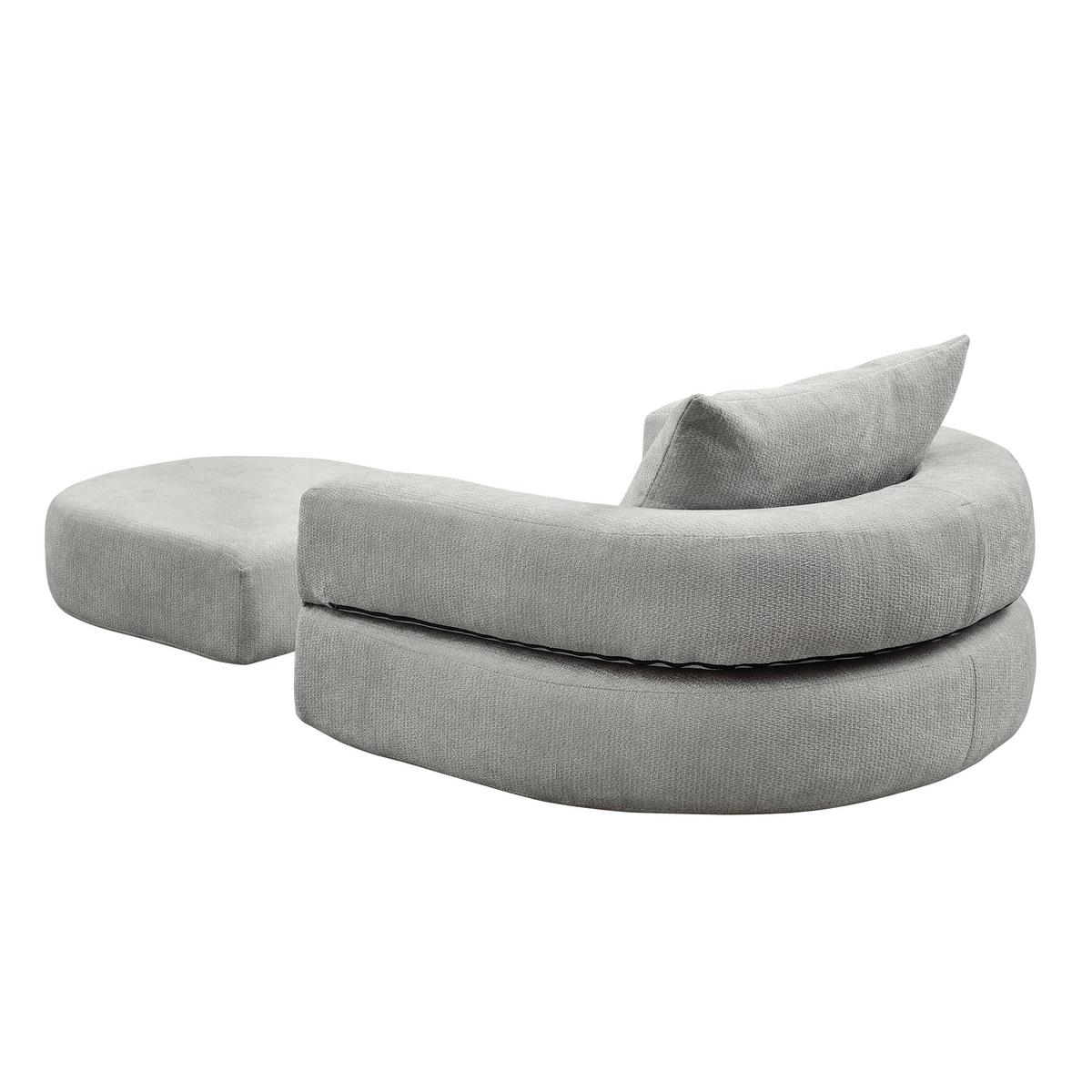 SCHLAFSESSEL in Chenille-Optik - Grau, Textil (101/41/90cm) - Urban Meuble