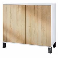 KOMMODE Skadu Eiche Natur - Eichefarben, Holzwerkstoff (92.5/84.5/35cm) - Vladon