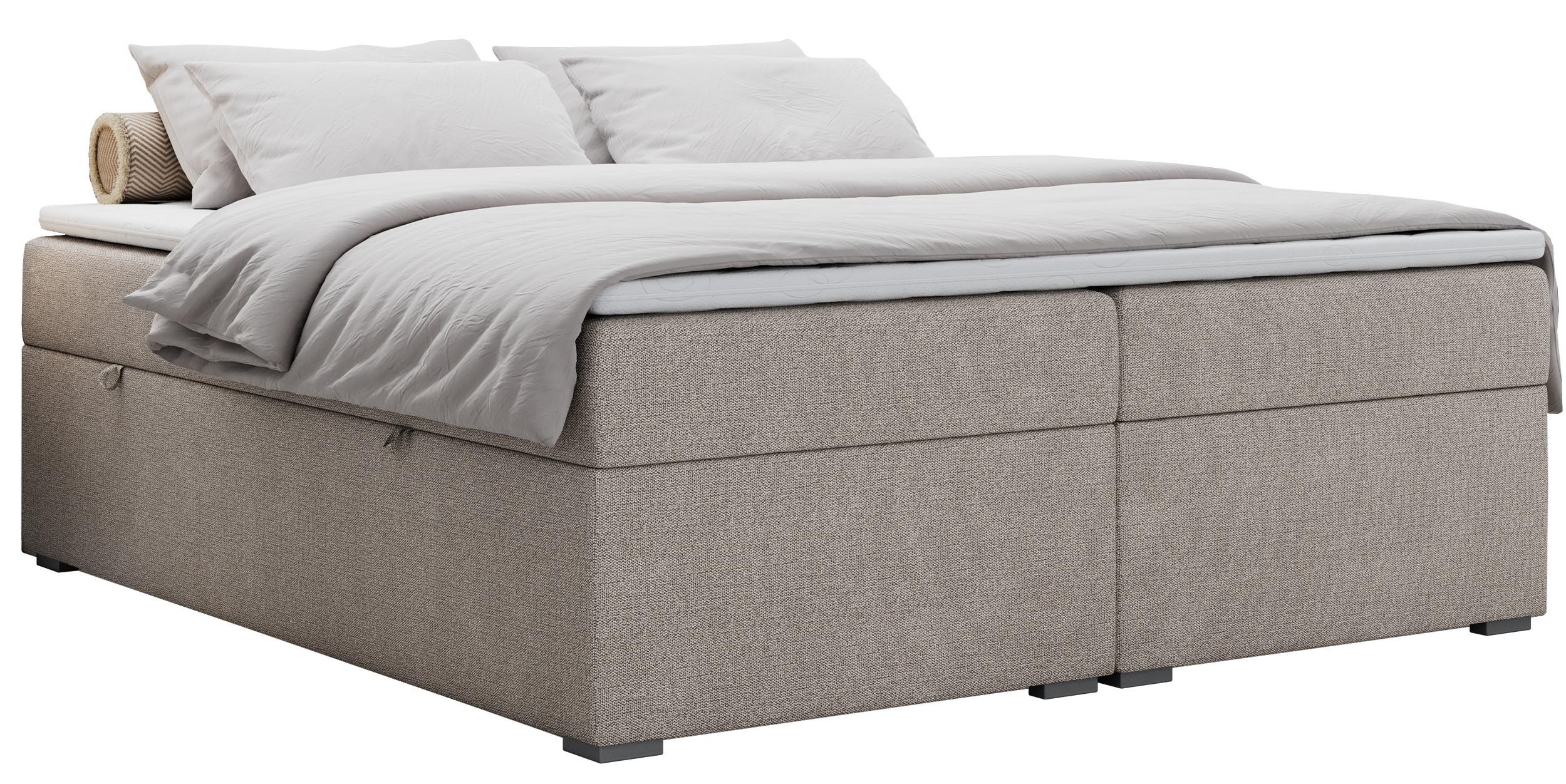 BOXBETT BESS 180/200 Beige Struktur - H3 - Beige, Holz/Textil (180/200cm) - MKS