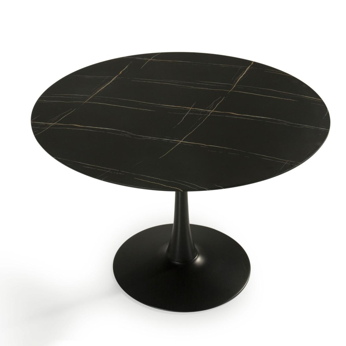 ESSTISCH Ada Schwarz 110/110/75 cm - Schwarz, Glas (110/110/75cm) - Calicosy