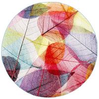 DESIGNER TEPPICH FARO TROPICAL BLÄTTER RUND - Multicolor, Textil (120/120cm) - Pergamon
