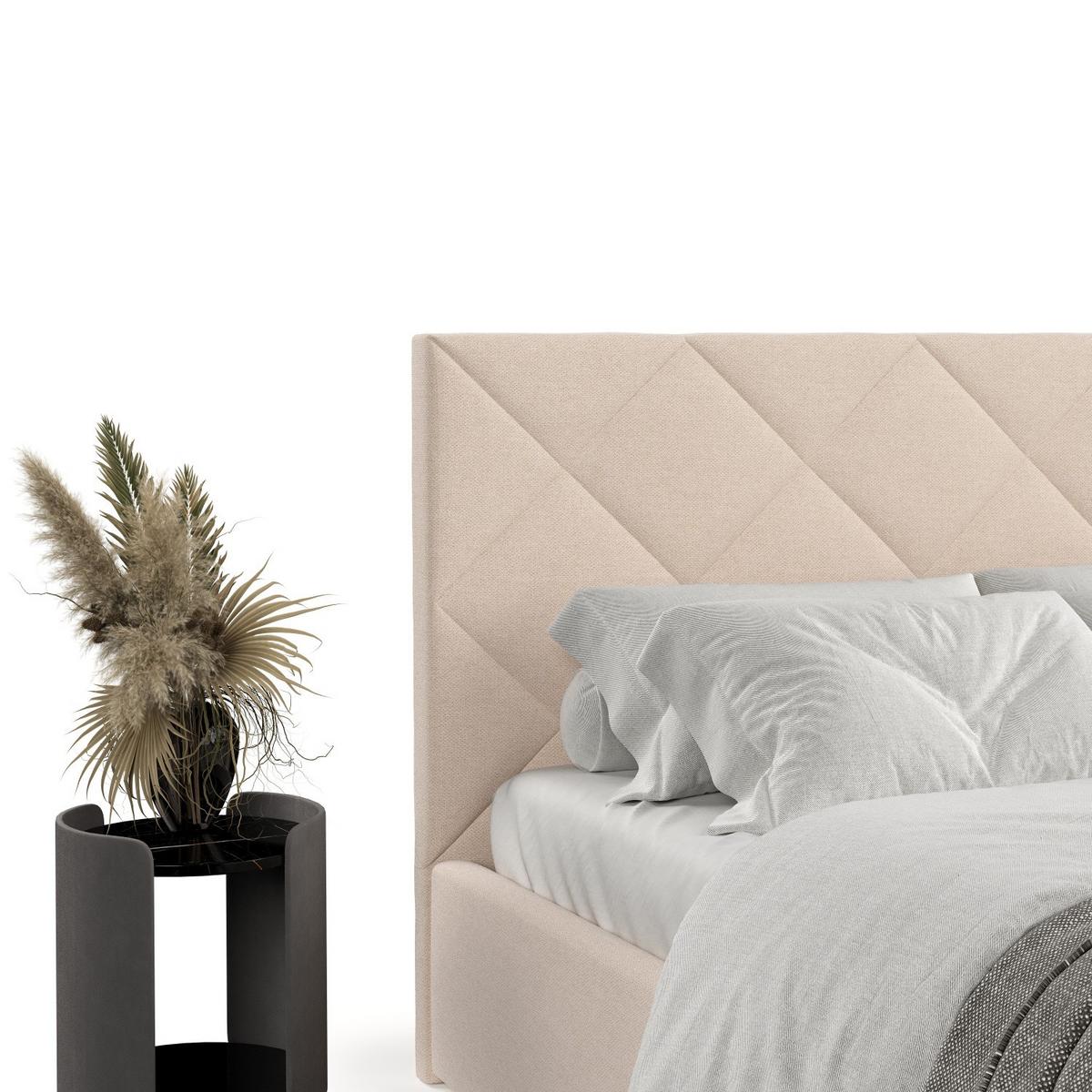 POLSTERBETT Torno 160/200 cm Creme im Asti Stoff - Creme/Schwarz, Holz/Holzwerkstoff (160/200cm) - AltaBeds
