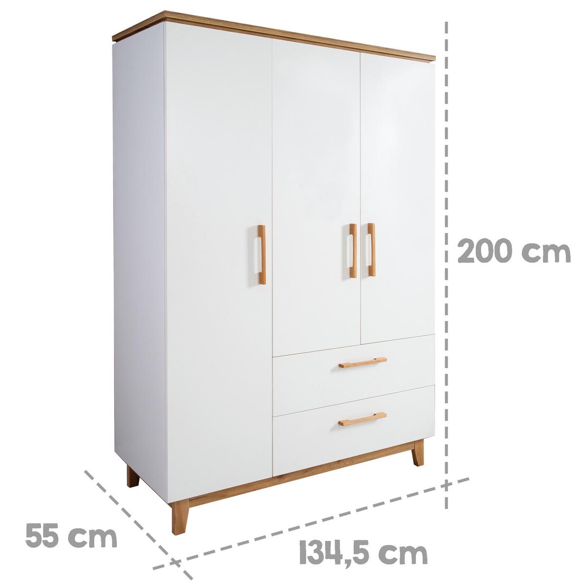 BABYZIMMER-SET Finn 3-teilig - Weiß, Holzwerkstoff (76/82.5/144cm) - Roba
