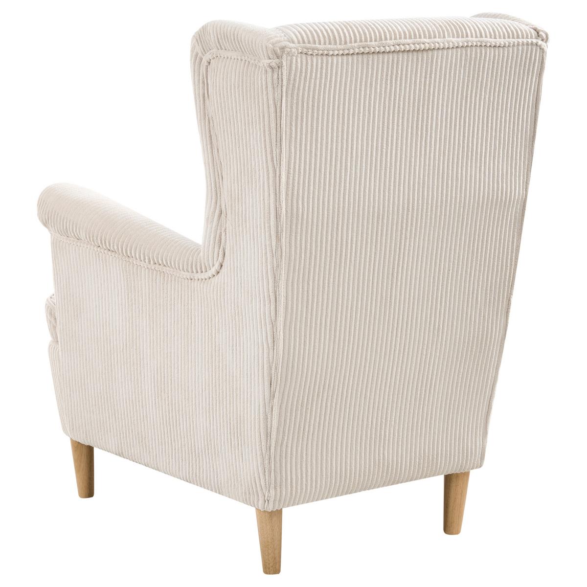 OHRENSESSEL Hellbeige Abson - Beige/Braun, Textil (64/100/65cm) - Beliani
