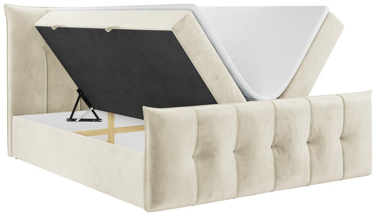 BOXBETT PREMIUM 11 140/200 Beige Velvet - H3 - Beige, Holz/Textil (140/200cm) - MKS