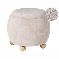 POUF mit Stauraum Bouclé Hellbeige Annabella - Beige, Textil (40/42/40cm) - Beliani