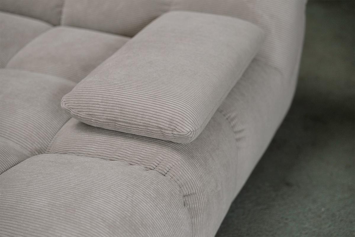 BIG SOFA VIVIEN Grau Cord - Schwarz/Grau, Kunststoff/Textil (296/85/178cm) - KAWOLA