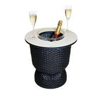 3-IN-1 LOUNGETISCH MIT ACRYL-KÜHLER Paris Schwarz/Champagner 43 cm - Champagner/Schwarz, Kunststoff (41/41/43cm) - COOTAB Cooler Table