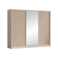 SCHWEBETÜRENSCHRANK London Lux 250 - Kaschmir, Holzwerkstoff (250/215/60cm) - MIRJAN24