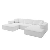 WOHNLANDSCHAFT IREA-U1-v4 - 301x165x77 cm Weiß - Weiß, Holzwerkstoff/Textil (301/77/165cm) - ALTDECOR