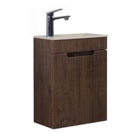 GÄSTE-WC-MÖBELSET Thermis 2 Teile Walnuss Braun / Cashmere Waschbecken - 40 x 22 x 53 cm - Eichefarben, Holz (40/53/22cm) - Badplaats