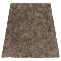 HOCHFLORTEPPICH, einfarbig, aus Polyester, Taupe, 160 x 220 cm - Braun, Textil (220/160cm) - KADIMA DESIGN