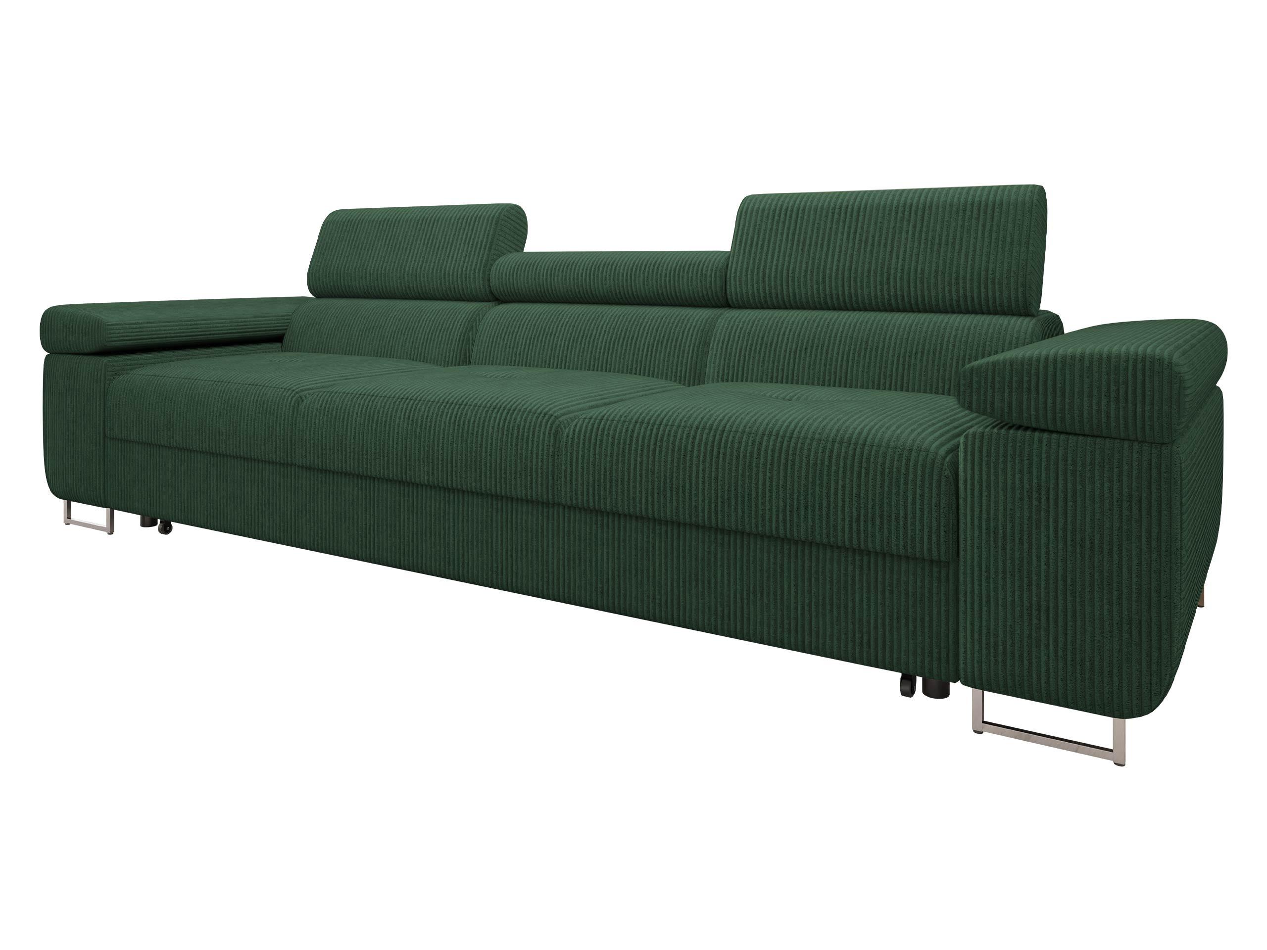 SCHLAFSOFA Torezio 3 Bis Cord - Grün, Holz/Textil (263/90/102cm) - MIRJAN24