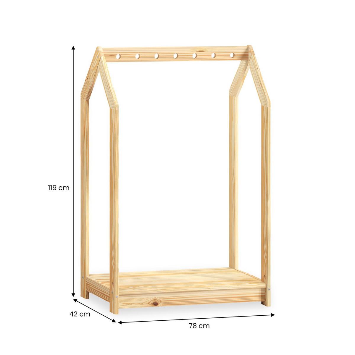 KINDER KLEIDERSTÄNDER SALLY - Naturfarben, Holz (78/118/42cm) - IDIMEX