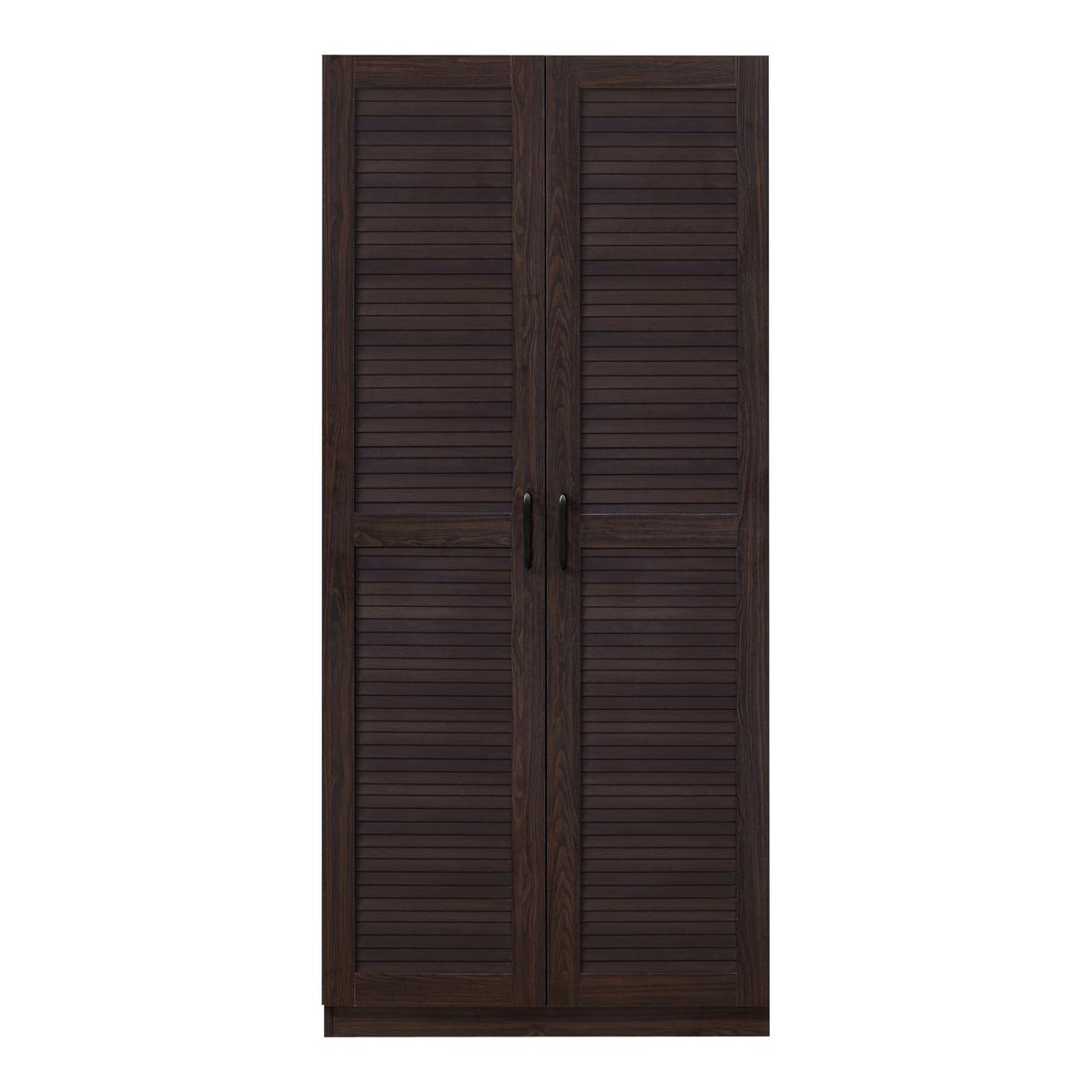 KLEIDERSCHRANK Finning - Walnussfarben, Holzwerkstoff (80/176/52cm) - [en.casa]