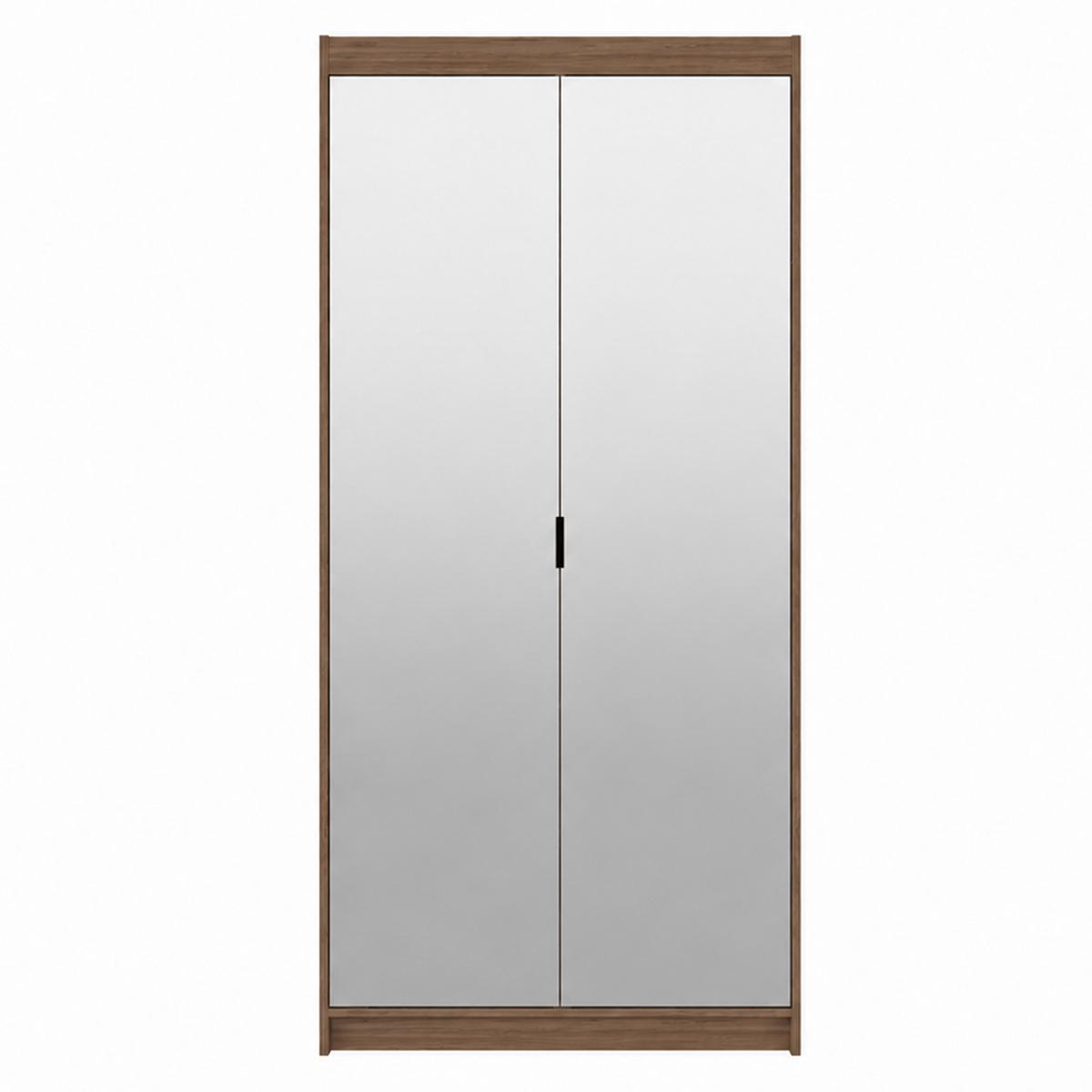 DREHTÜRENSCHRANK Elena mit 2 Türen und 2 Spiegel, 90 cm, Eiche Lefkas - Eichefarben, Holzwerkstoff (90/190/53cm) - Beautysofa