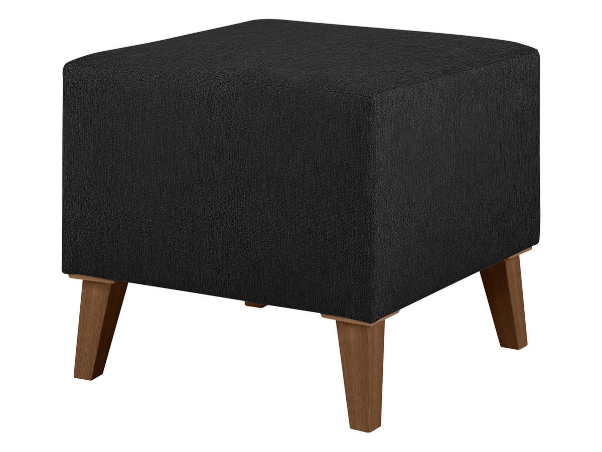 POLSTERHOCKER Oviedo - Schwarz, Holz/Kunststoff (51/45/51cm) - MIRJAN24