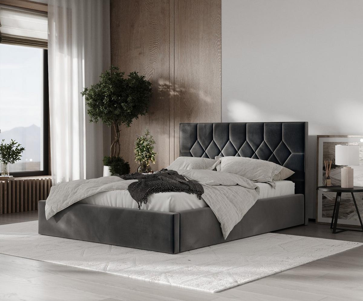 POLSTERBETT Brisa 140/200 cm Anthrazit im Paros Stoff - Anthrazit/Schwarz, Holz/Holzwerkstoff (140/200cm) - AltaBeds