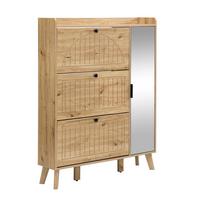 SCHUHKIPPER 110 cm in Holz-Optik - Naturfarben, Holzwerkstoff (110/138/24cm) - Urban Meuble