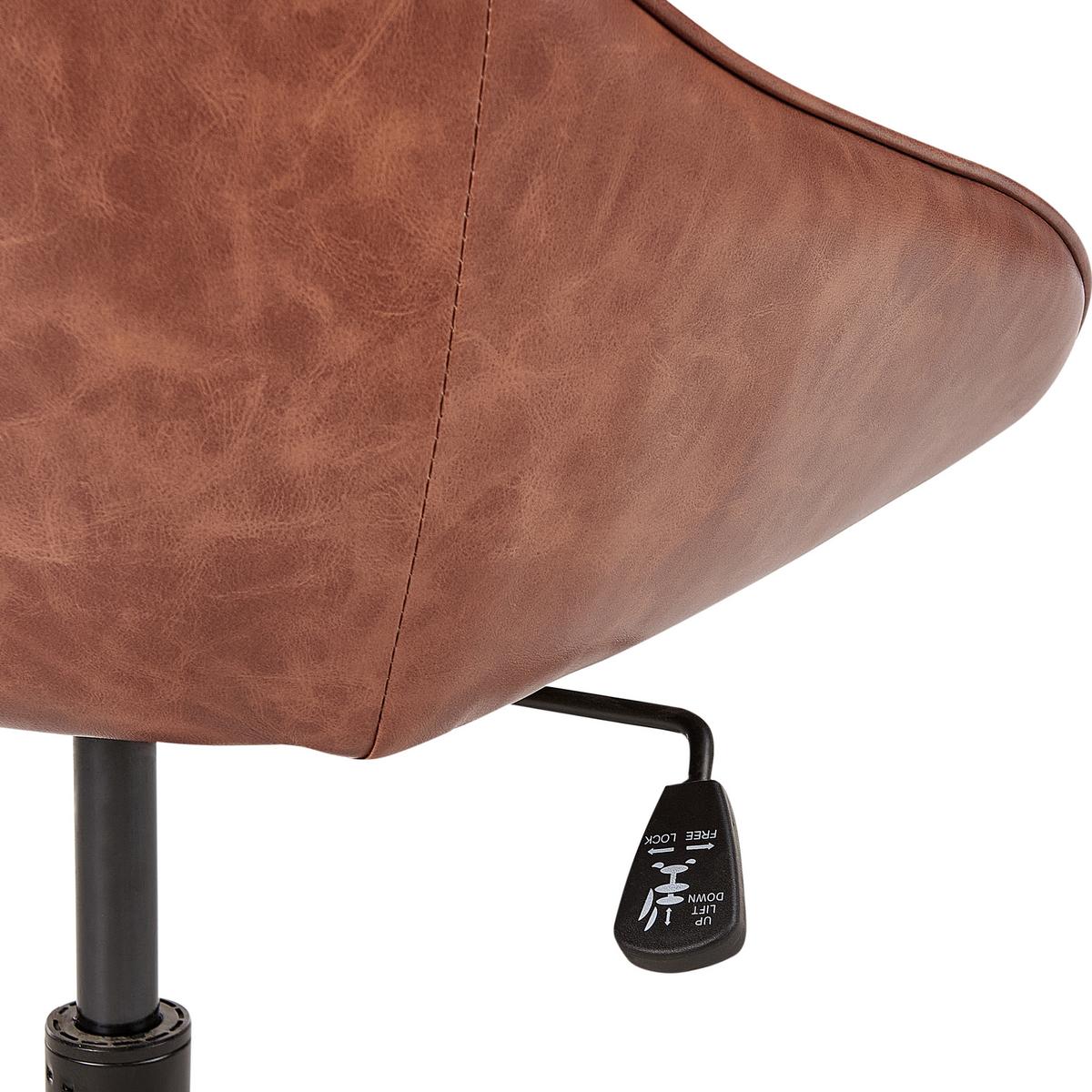 SCHREIBTISCHSTUHL Kunstleder Braun Bardsdale - Braun, Kunststoff (60/77/60cm) - Beliani