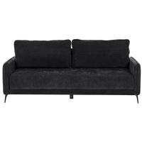 SCHLAFSOFA 3-Sitzer Chenillegewebe Schwarz Heming - Schwarz, Textil (200/88/90cm) - Beliani