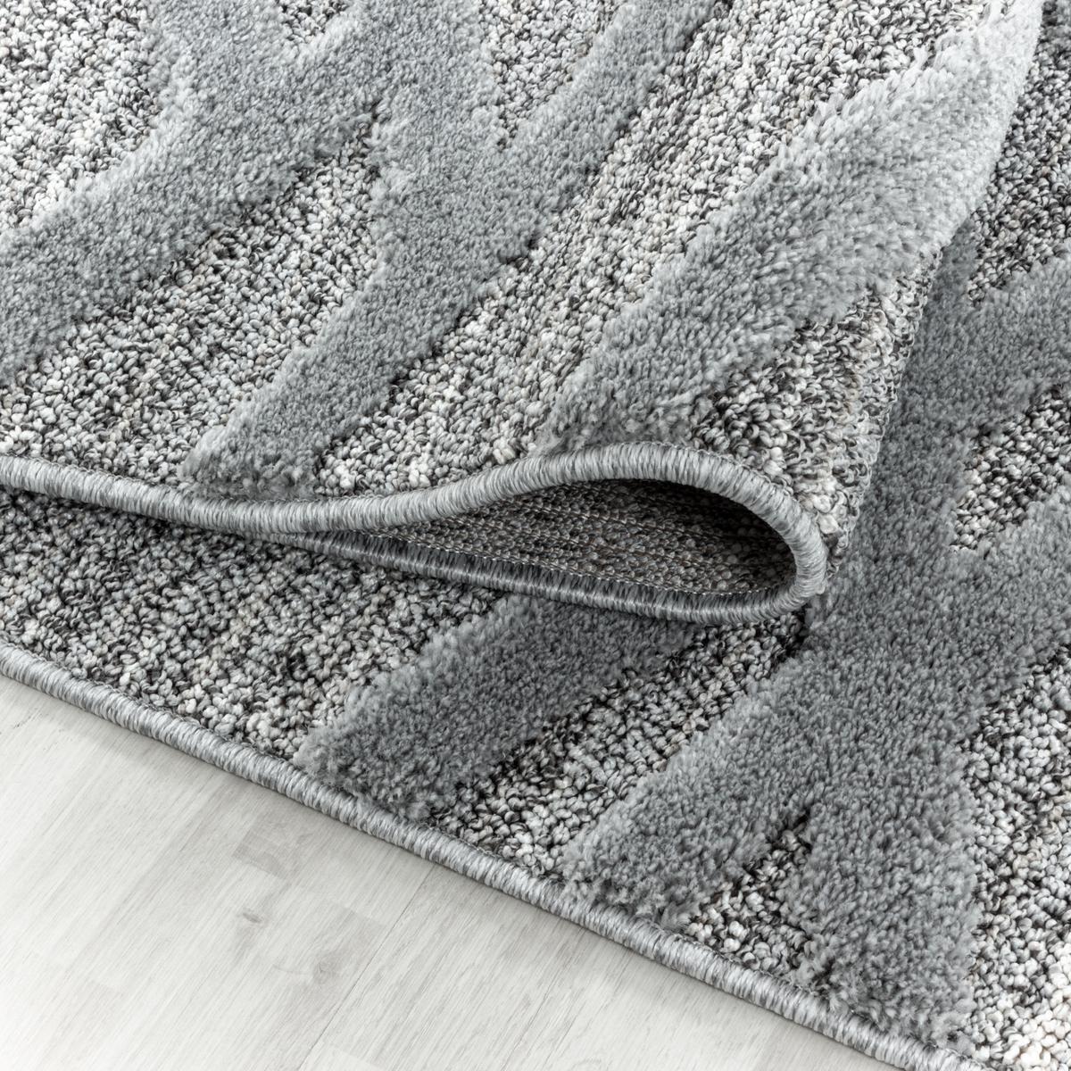 HOCHFLORTEPPICH EISACK, im Boho-Stil, aus Polypropylen, Grau, Ø 160 cm - Grau, Textil (160/160cm) - KADIMA DESIGN