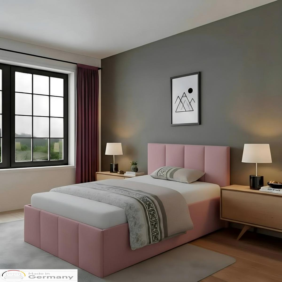 POLSTERBETT Dalas Rose 140 x 200 x 40 cm Stauraum Ohne Matratze und Lattenrost - Rosa, Holz (140/200cm) - Halmon Schlafkomfort Betten 