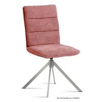 ESSZIMMERSTUHL drehbar (4er-Set) Dulcie 47x92x60 Edelstahl/Rosewood - Edelstahlfarben/Dunkelrosa, Kunststoff (60/92/47cm) - 58aufmkessel