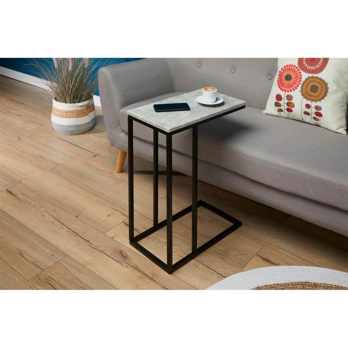 BEISTELLTISCH DEBORA Betonoptik/schwarz - Schwarz/Grau, Holzwerkstoff (26/46/61cm) - IDIMEX